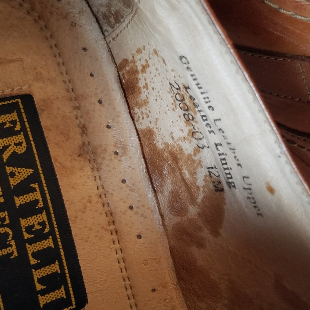 Fratelli Select Men's  Slip on Dress Shoes Leather  Square Toe  Brown Size 12 - Picture 10 of 17